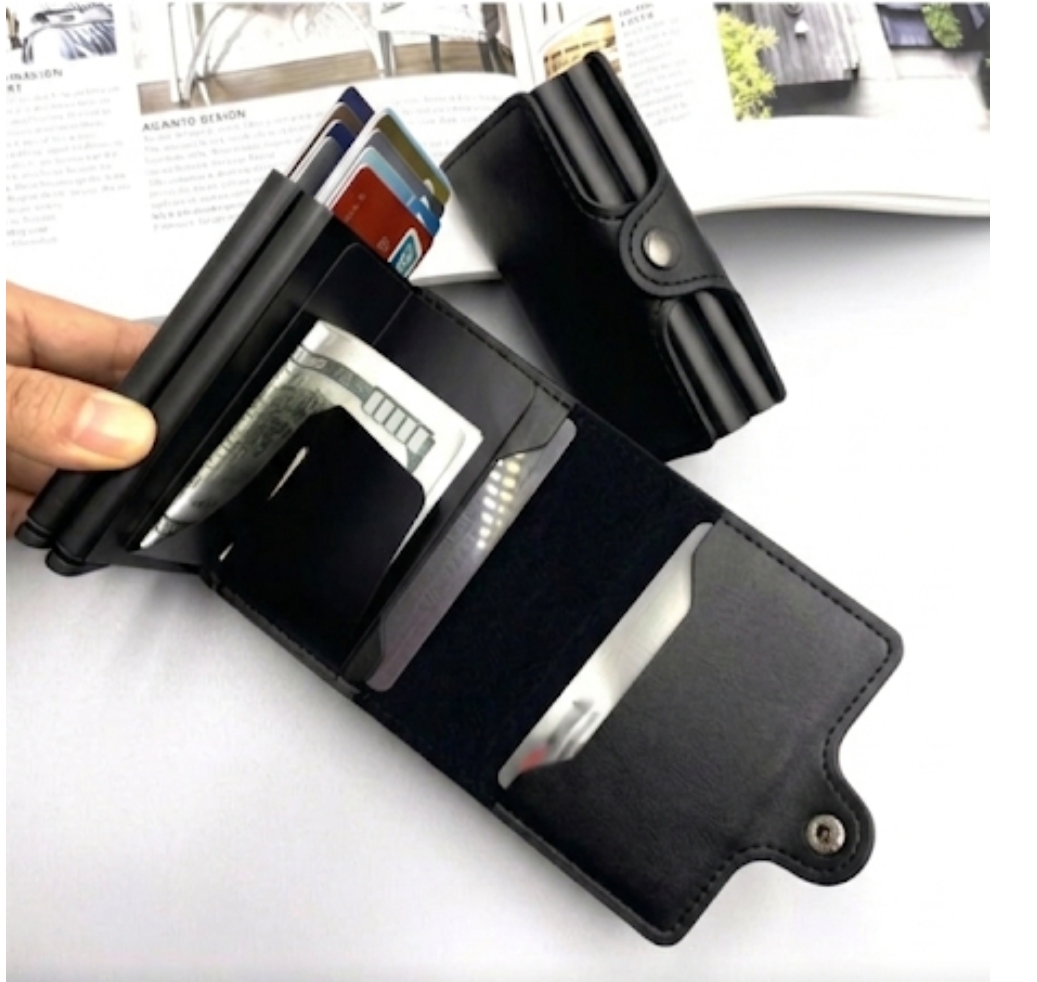 Slim RFID-Blocking Double Layer Pop-Up Credit Card Wallet